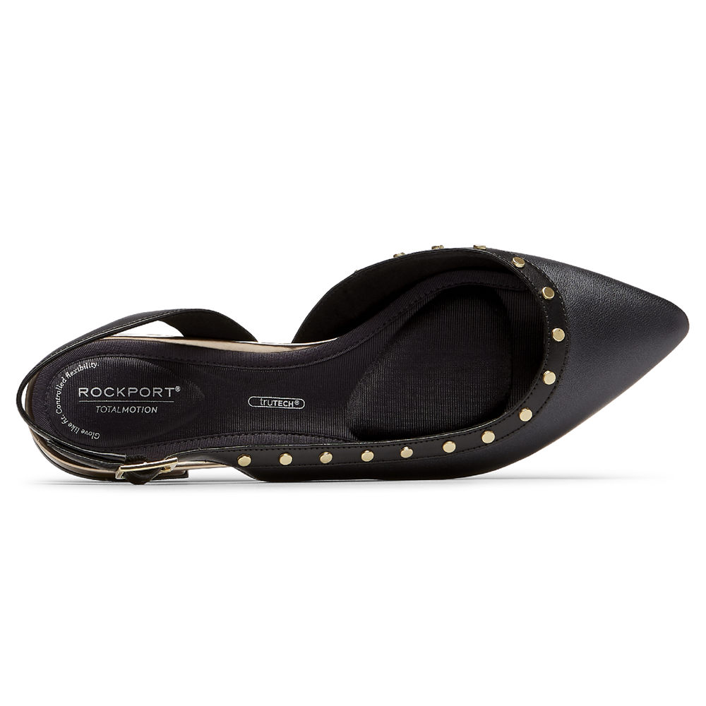 Rockport Slingback For Womens Black - Total Motion Zuly Studded - YE1657403